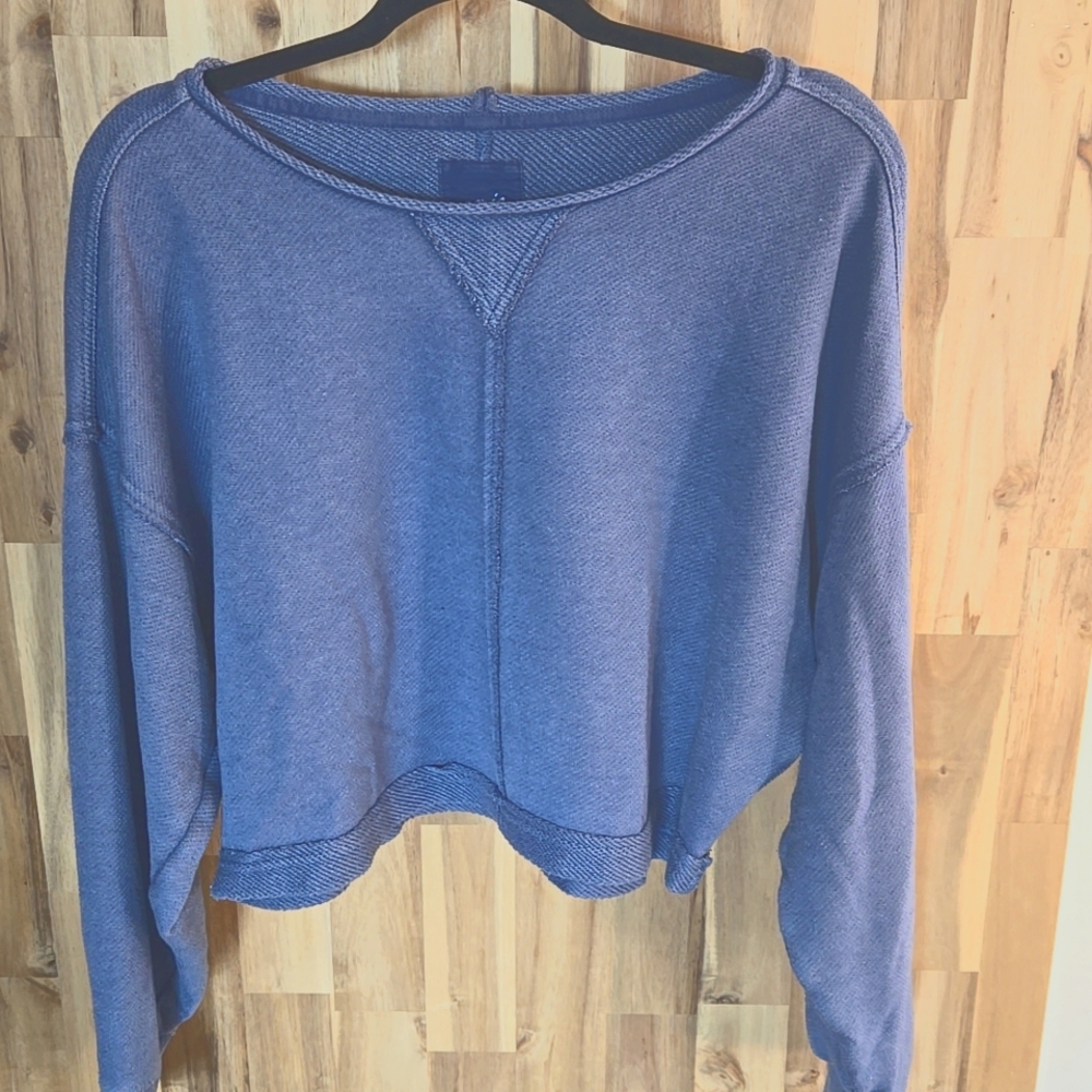 Aerie Blue Cropped Sweatshirt